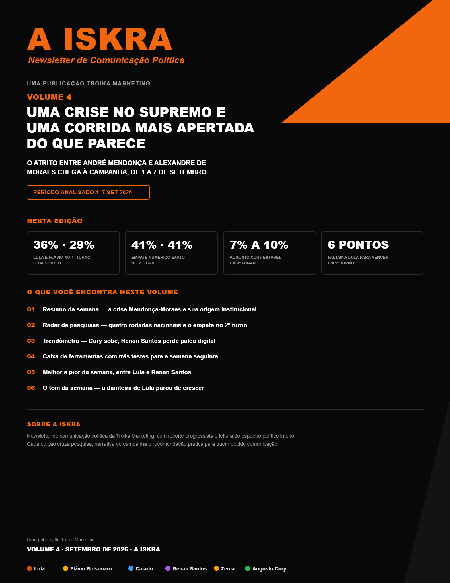 Capa da edição Uma crise no Supremo e uma corrida mais apertada do que parece